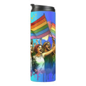 hoogmoed | LGBTQIA + mensen en vlaggen Thermosbeker (Geroteerd rechts)