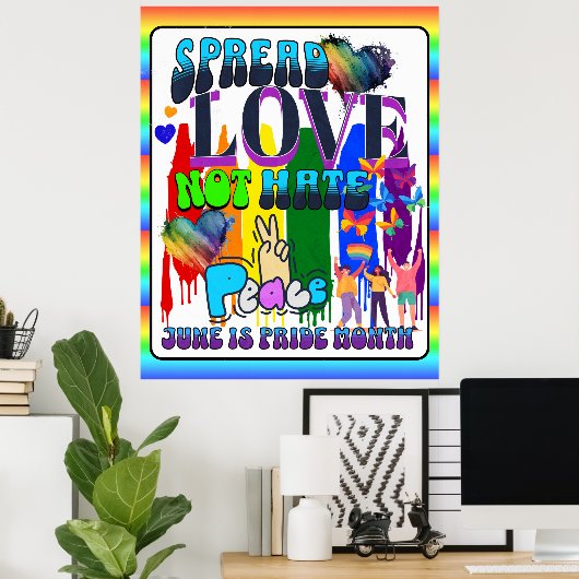 hoogmoed | Verspreid Liefde Niet Haat Poster (Thuiskantoor)