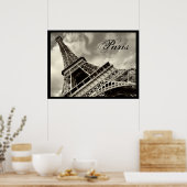  hoogoventoren in Parijs (zwart-wit) Poster (Keuken)