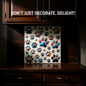 Hoogspanningsgekleurde hoekpootafdruk tegeltje