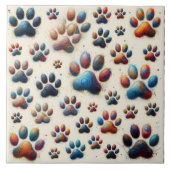 Hoogspanningsgekleurde hoekpootafdruk tegeltje (Voorkant)