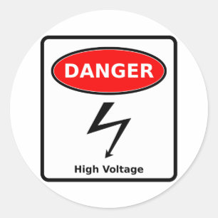 Hoogspanningssticker Ronde Sticker