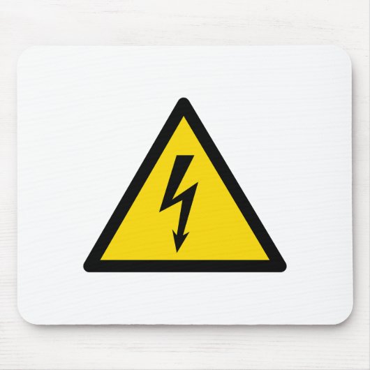 Hoogspanningsteken Elektrisch symbool Waarschuwing Muismat (Voorkant)