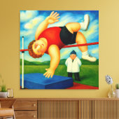 Hoogspringen - Groot Ingepakt Canvas Kunstprint Afdruk (Insitu (Woonkamer))