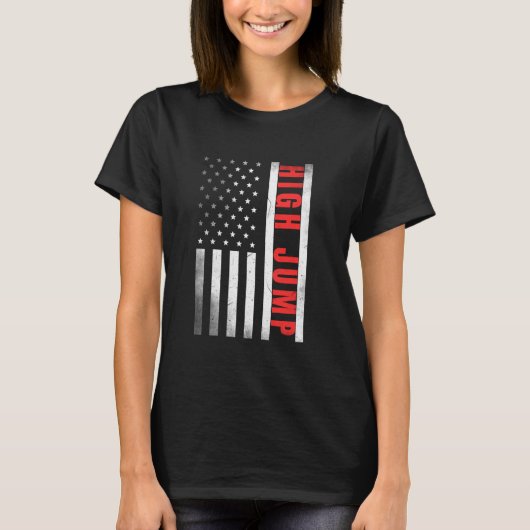Hoogspringer  US Flag Trots Hoogspringen T-shirt (Voorkant)