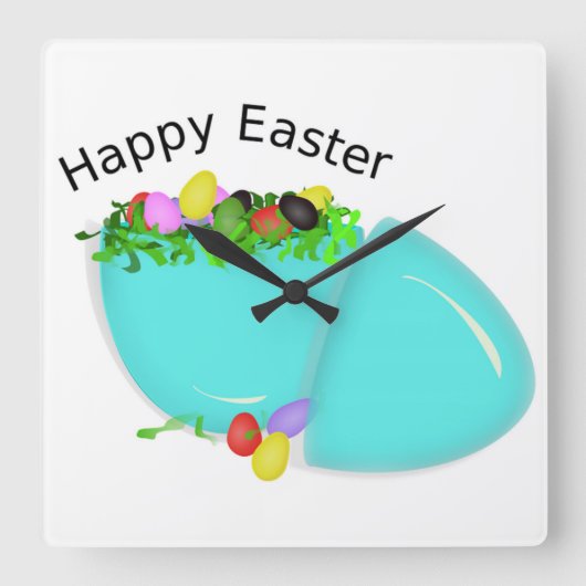"HOOGST" EGG VIERKANTE KLOK (Voorkant)