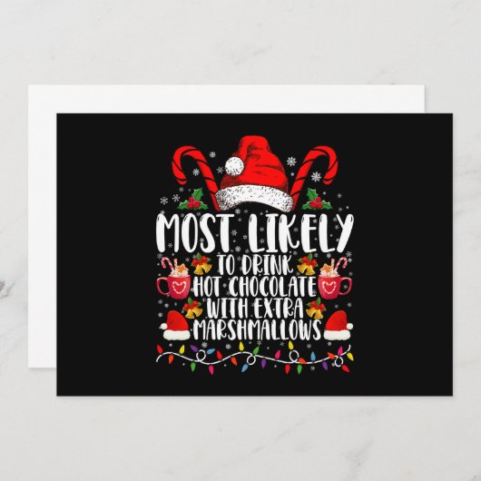 Hoogst waarschijnlijk Drink hete chocolade marshma Kaart (Voorkant / Achterkant)