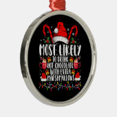 Hoogst waarschijnlijk Drink hete chocolade marshma Metalen Ornament (Rechts)