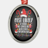 Hoogst waarschijnlijk Drink hete chocolade marshma Metalen Ornament (Links)