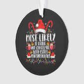 Hoogst waarschijnlijk Drink hete chocolade marshma Ornament (voorkant)