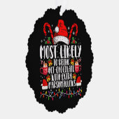 Hoogst waarschijnlijk Drink hete chocolade marshma Ornament Kaart (Rechts)