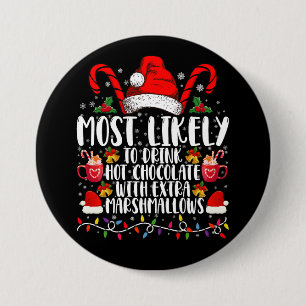Hoogst waarschijnlijk Drink hete chocolade marshma Ronde Button 7,6 Cm