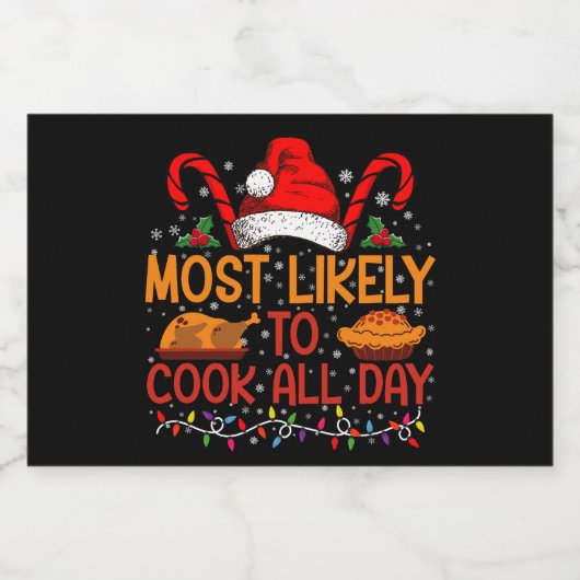 Hoogst waarschijnlijk om de hele dag Thanksgiving  Voedselcontainer Etiket (Enkel label)