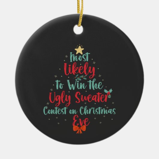 Hoogst waarschijnlijk om de lelijke zweetwedstrijd keramisch ornament (Voorkant)