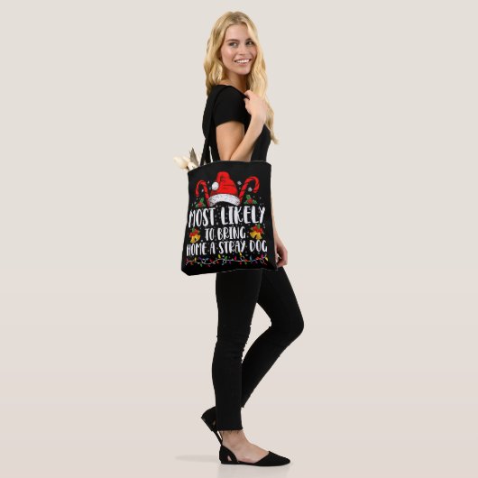 Hoogst waarschijnlijk om een zwerfhond Kerstmis me Tote Bag (Op model)