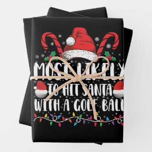 Hoogst waarschijnlijk om Kerstman met een golfbal  Inpakpapier Vel