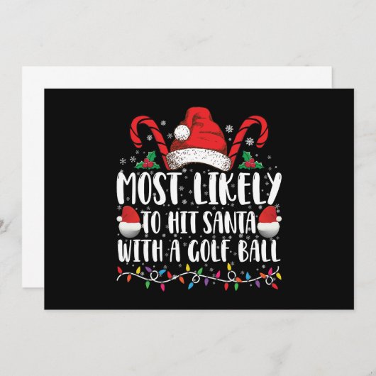 Hoogst waarschijnlijk om Kerstman met een golfbal  Kaart (Voorkant / Achterkant)
