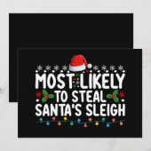 Hoogst waarschijnlijk om Kerstman's slee Kerstmis  Kaart (Voorkant / Achterkant)