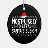 Hoogst waarschijnlijk om Kerstman's slee Kerstmis  Keramisch Ornament (Links)