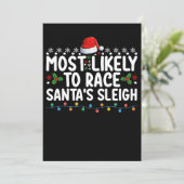 Hoogst waarschijnlijk om Kerstman's slee Kerstvaka Kaart (Staand voorkant)