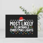 Hoogst waarschijnlijk om kerstverlichting vakantie kaart (Staand voorkant)