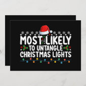 Hoogst waarschijnlijk om kerstverlichting vakantie kaart (Voorkant / Achterkant)