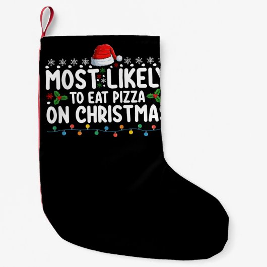Hoogst waarschijnlijk om pizza op Kerstmis vakanti Kleine Kerstsok (Voorkant)