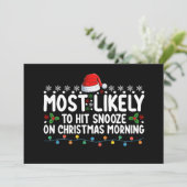 Hoogst waarschijnlijk om snooze op kerstochtend ho kaart (Staand voorkant)