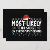 Hoogst waarschijnlijk om snooze op kerstochtend ho kaart (Voorkant / Achterkant)