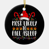 Hoogst waarschijnlijk om te Herfsten slaap kerst m Keramisch Ornament (Voorkant)