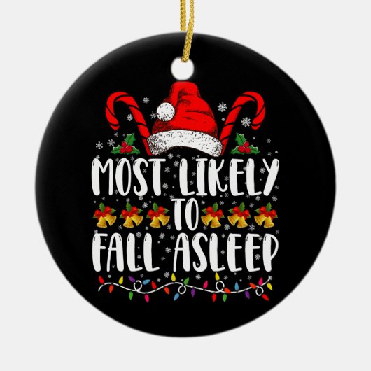 Hoogst waarschijnlijk om te Herfsten slaap kerst m Keramisch Ornament (Voorkant)