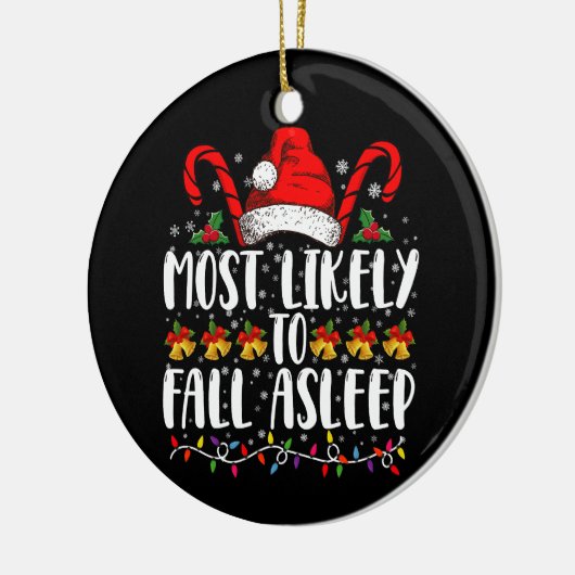 Hoogst waarschijnlijk om te Herfsten slaap kerst m Keramisch Ornament (Links)