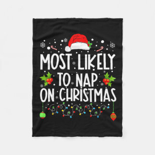 Hoogst waarschijnlijk om te slapen op Kerstmis Fam Fleece Deken