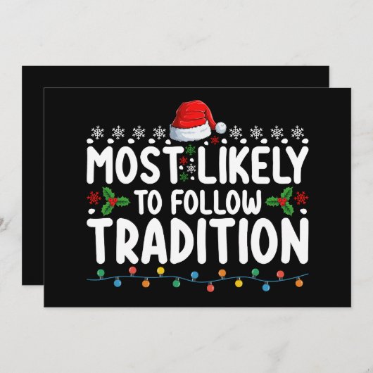 Hoogst waarschijnlijk om traditie Kerstmis vakanti Kaart (Voorkant / Achterkant)