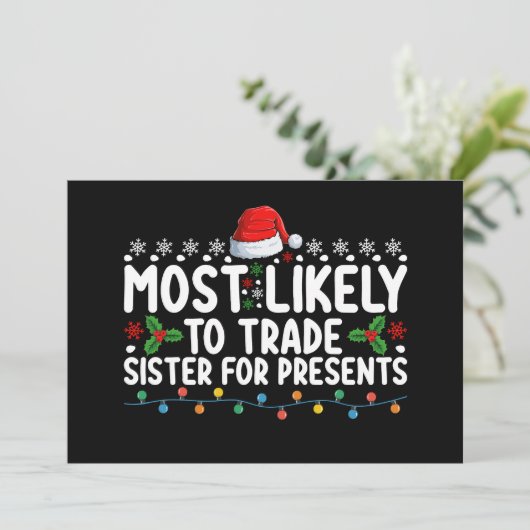 Hoogst waarschijnlijk om zuster voor Cadeaus Kerst Kaart (Staand voorkant)