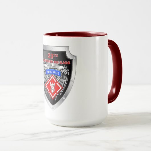 Hoogste 20e werktuigkundige brigade-airborne Crest Mok (Voorkant rechts)