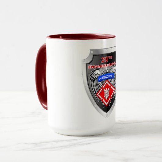 Hoogste 20e werktuigkundige brigade-airborne Crest Mok (Voorkant links)