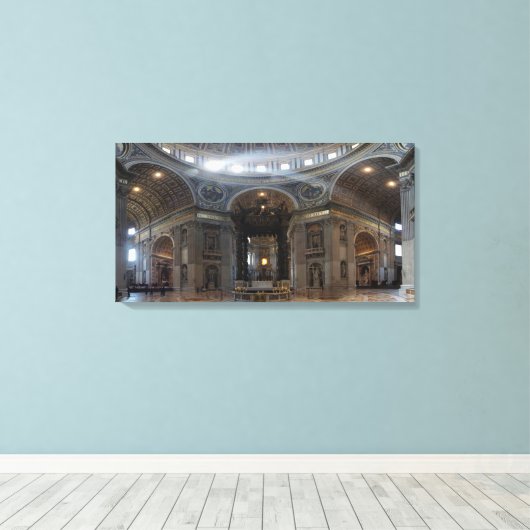 Hoogste Alter Saint Peter's Basilica de Baldacchin Canvas Afdruk (Insitu (Houten vloer))