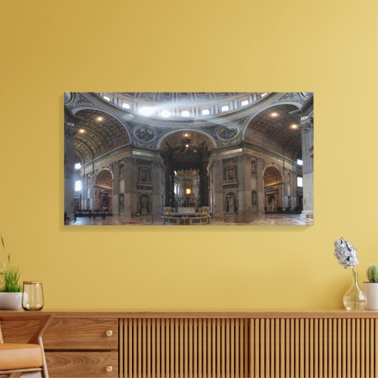 Hoogste Alter Saint Peter's Basilica de Baldacchin Canvas Afdruk (Insitu (Woonkamer))
