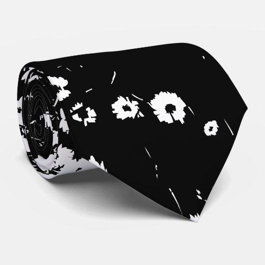 Hoogste Contrast Daisy Lawn Stropdas (Opgerold)