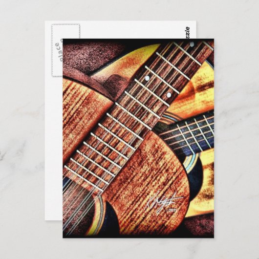 Hoogste contrastgitaren briefkaart (Voorkant / Achterkant)
