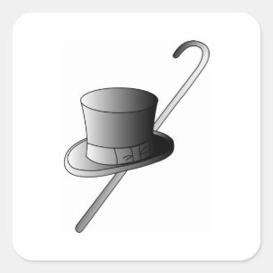 Hoogste deksel en suikerriet vierkante sticker