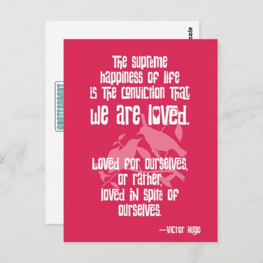 Hoogste geluk van het leven van Victor Hugo Briefkaart (Voorkant / Achterkant)