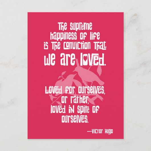 Hoogste geluk van het leven van Victor Hugo Briefkaart (Voorkant)