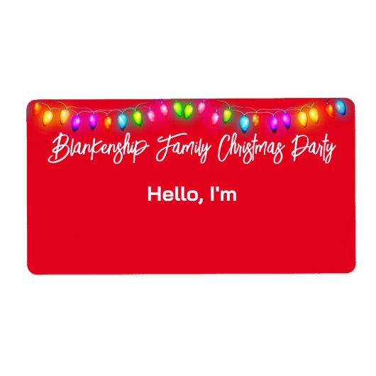 Hoogste Grens Kerstmislichten Document Etiket Naam (Voorkant)