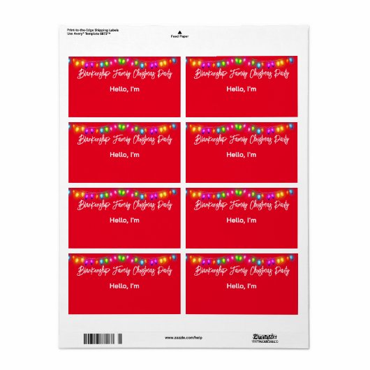 Hoogste Grens Kerstmislichten Document Etiket Naam (Full Sheet)