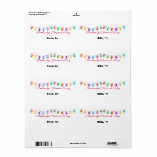 Hoogste Grens Kerstmislichten Document Etiket Naam (Full Sheet)