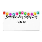 Hoogste Grens Kerstmislichten Document Etiket Naam (Voorkant)