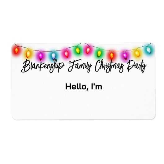 Hoogste Grens Kerstmislichten Document Etiket Naam (Voorkant)