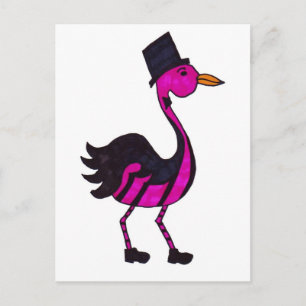 Hoogste hoed en spijkers Flamingo Briefkaart